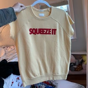 MOTHER Denim “SQUEEZE IT” sweatshirt t-shirt!